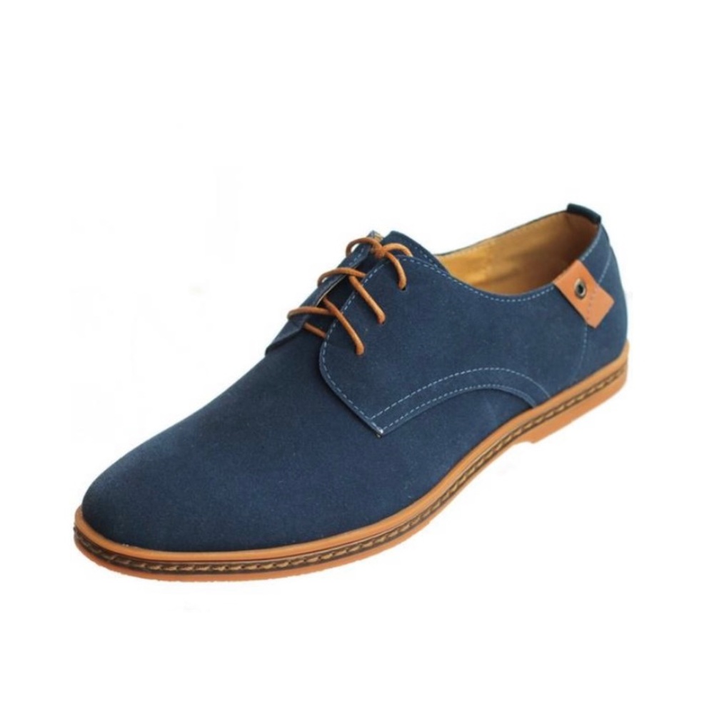 Mens blue suede dress shoe